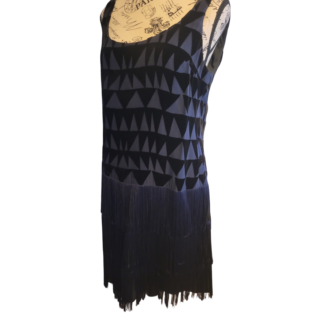 Muse Black Fringe Elegant Flapper Girl Dress - Picture 8 of 15